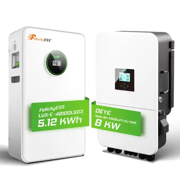 Neu Hybrid-Set Deye 8kW Hybrid-Wechselrichter + 10,24kWh Felicity Speicher LUX-E-48100LG03