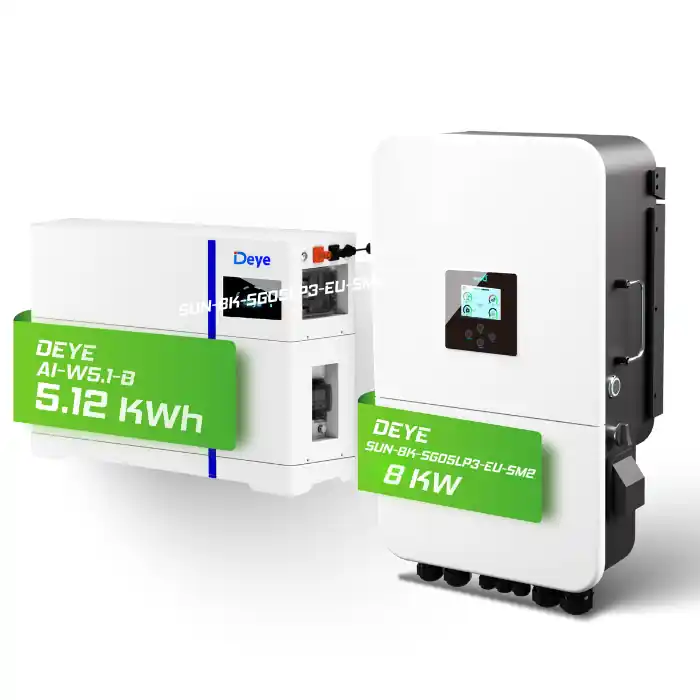 Markenprodukt Hybrid-Set Deye 8kW Hybrid-Wechselrichter + 5,12kWh Deye Speicher AI-W5.1-B