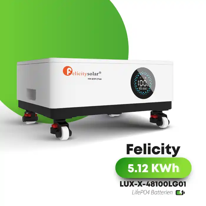 Felicity Stapelspeicher 5,12 kWh Erweiterbar FLS48100SCG1 (LUX-X-48100LCG01) LiFePO4 Controller FLS48100SCG1 (LUX-X-48100LCG01) Must-Have