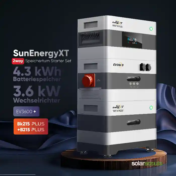 SunEnergyXT 2way Speicherturm Starter Set – 4,3 kWh Speicher + 3,6 kW Wechselrichter (PLUS-Serie) Neue Kollektion