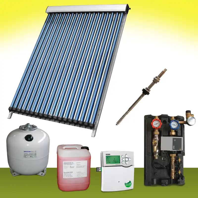 Komplettpaket 8,09 m² Solaranlage Vakuumröhrenkollektor Basis Sichere Zahlung