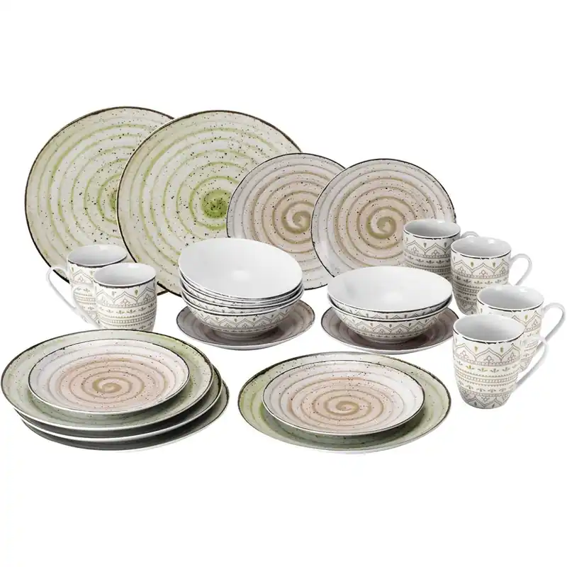 HTI-Living Tafelservice Tafelgeschirr Geschirrset Kombi Porzellan Riva 24-teilig Top-Preis