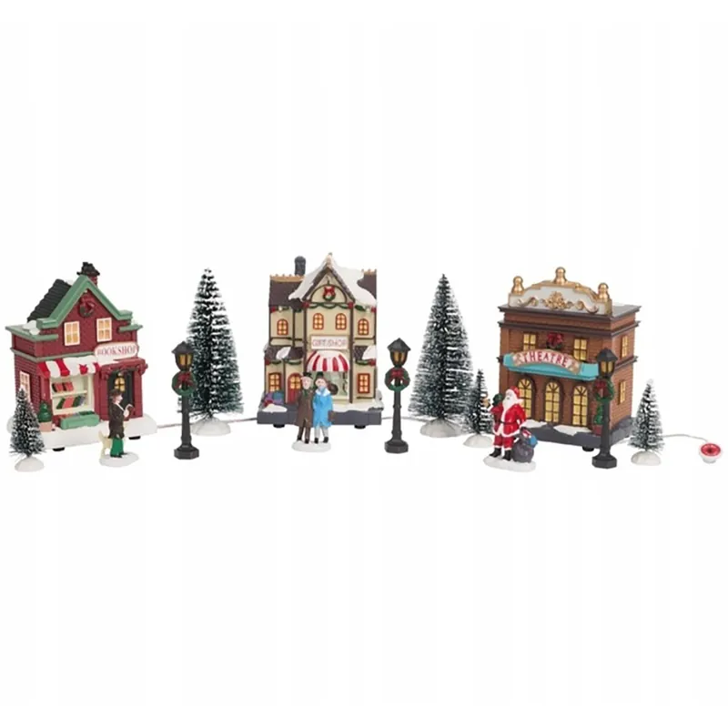 Neue Ware Weihnachtsdorf Adventsdorf Deko Dekoration Weihnachtsdekoration Set 14 teilig C