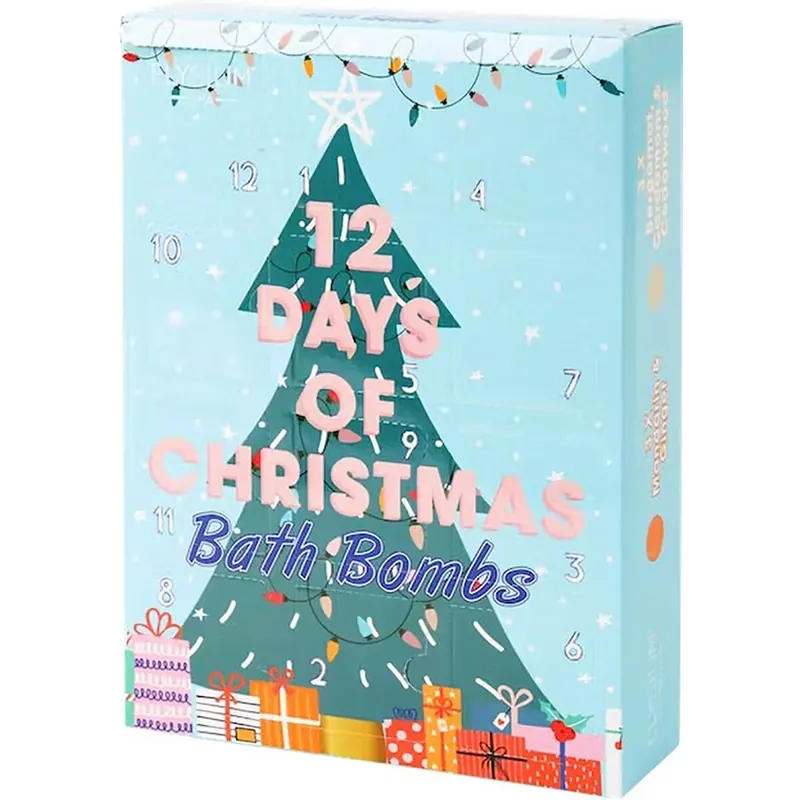 Adventskalender Weihnachtskalender Kalender Badebomben Duschbomben 12 Stück Top-Angebot