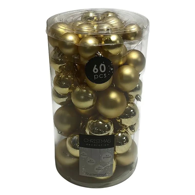 Weihnachtskugeln Christbaumkugeln Baumkugeln Tannenbaumkugeln Kugeln Gold 60 Stk Sofort Bestellen
