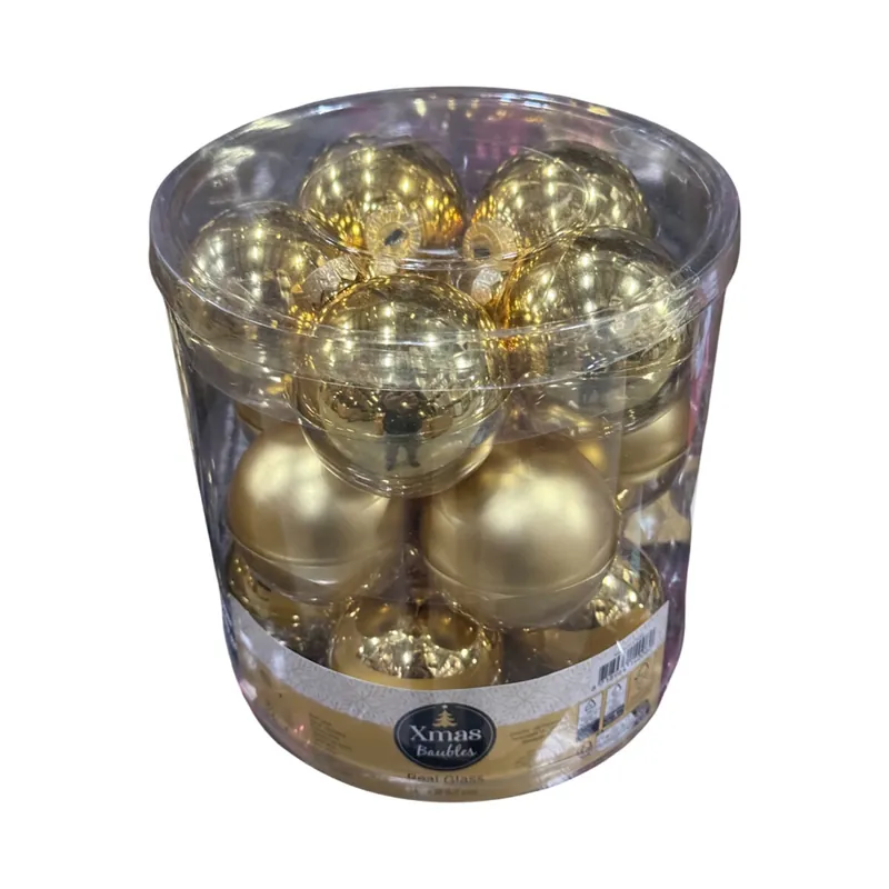 Weihnachtskugeln Glaskugeln Christbaumkugeln Echtglas Gold 15 Stk Ø 5,7 cm Markenware