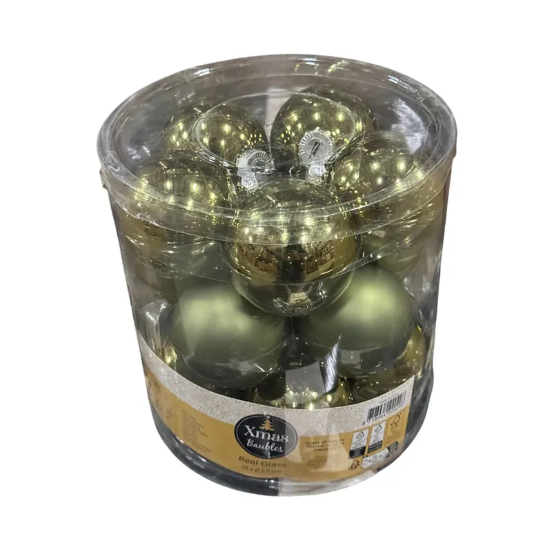 Weihnachtskugeln Glaskugeln Christbaumkugeln Echtglas Grün 15 Stk Ø 5,7 cm Top-Preis