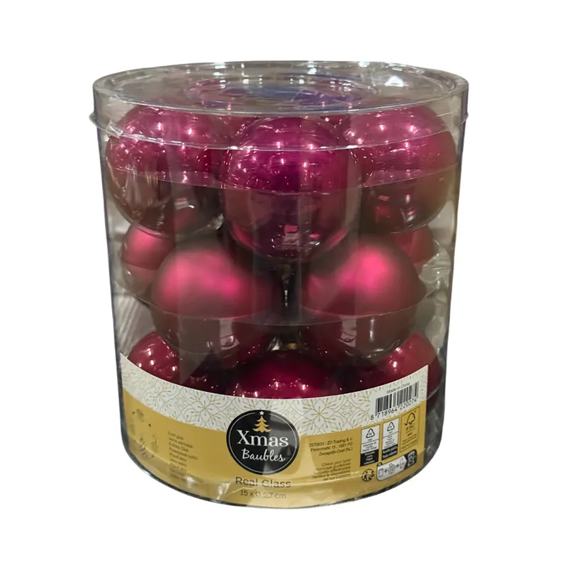 Garantierte Lieferung Weihnachtskugeln Glaskugeln Christbaumkugeln Echtglas Lila 15 Stk Ø 5,7 cm