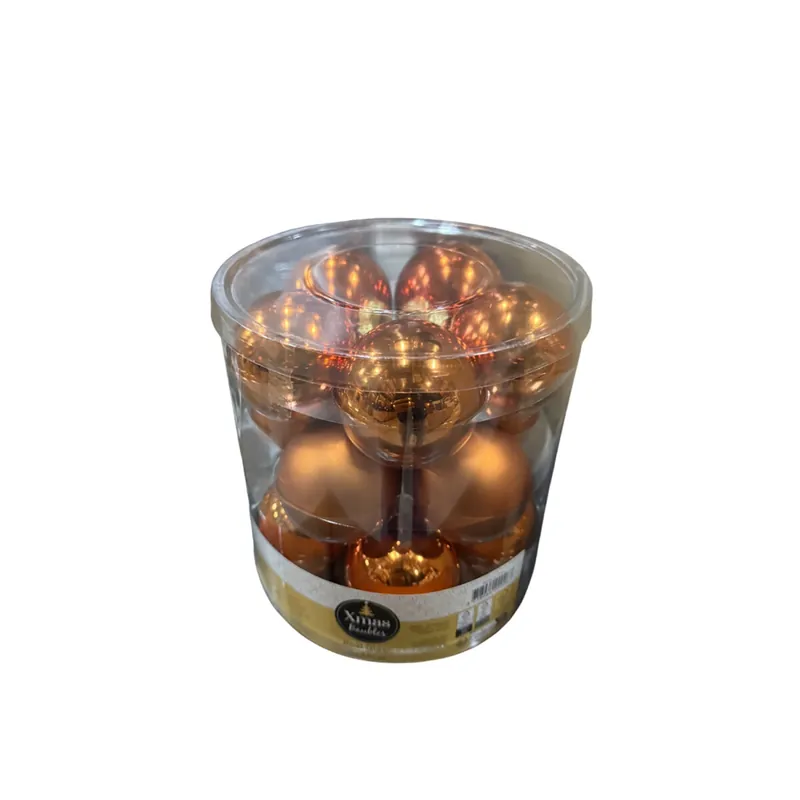 Weihnachtskugeln Glaskugeln Christbaumkugeln Echtglas Orange 15 Stk Ø 5,7 cm Begrenztes Angebot
