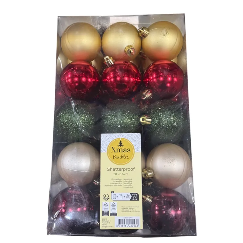 Top-Preis Weihnachtskugeln Baumkugeln Kugeln Christbaumkugeln bruchsicher 30 Stück