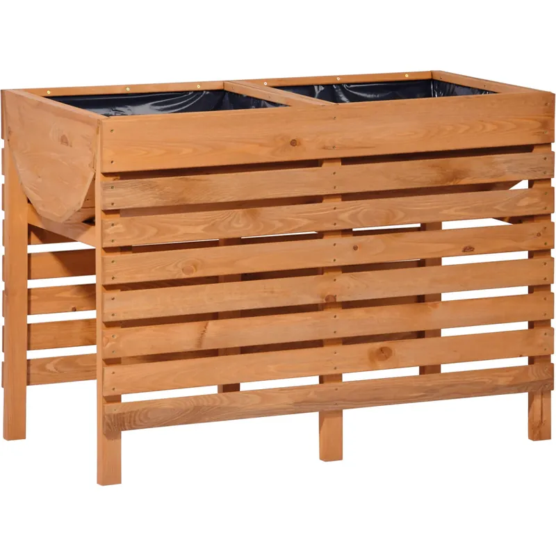 Sichere Zahlung Dobar Doppel Hochbeet 71 cm x 100 cm x 50 cm Bernstein FSC®