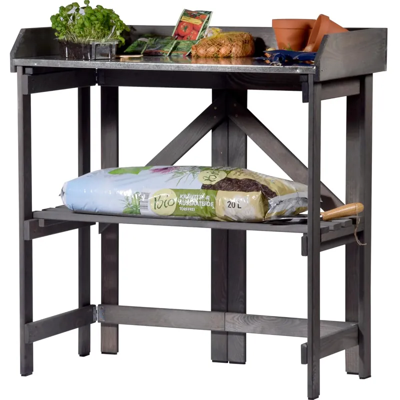 Direkt Vom Hersteller Dobar Klappbarer Pflanztisch Blumentisch 85 x 44 x 89 cm Anthrazit
