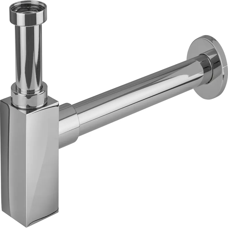 Sichere Zahlung Design-Flaschensiphon 32 mm (Rp 1 1/4") verchromt inkl. Rosette für Waschtische