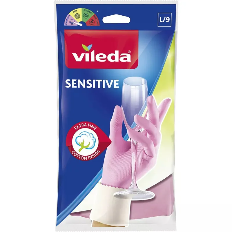 Expressversand Vileda Haushaltshandschuhe Sensitive L Handschuhe Mehrweghandschuhe 1 Stück