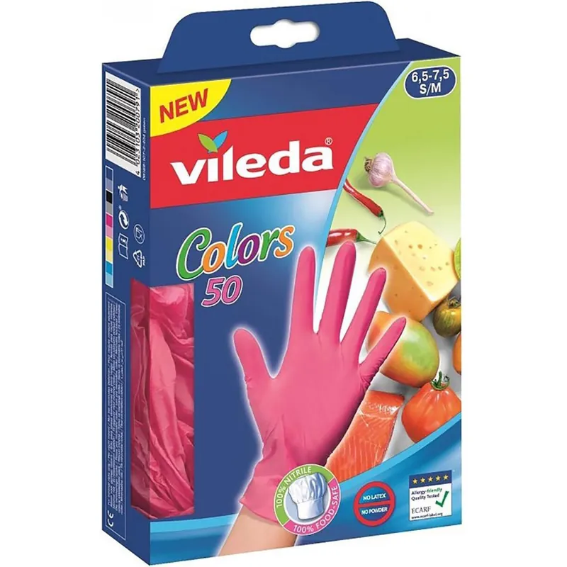 Letzte Chance 100x Vileda Handschuhe multisenten S/M pink Arbeitshandschuhe Schutzhandschuhe