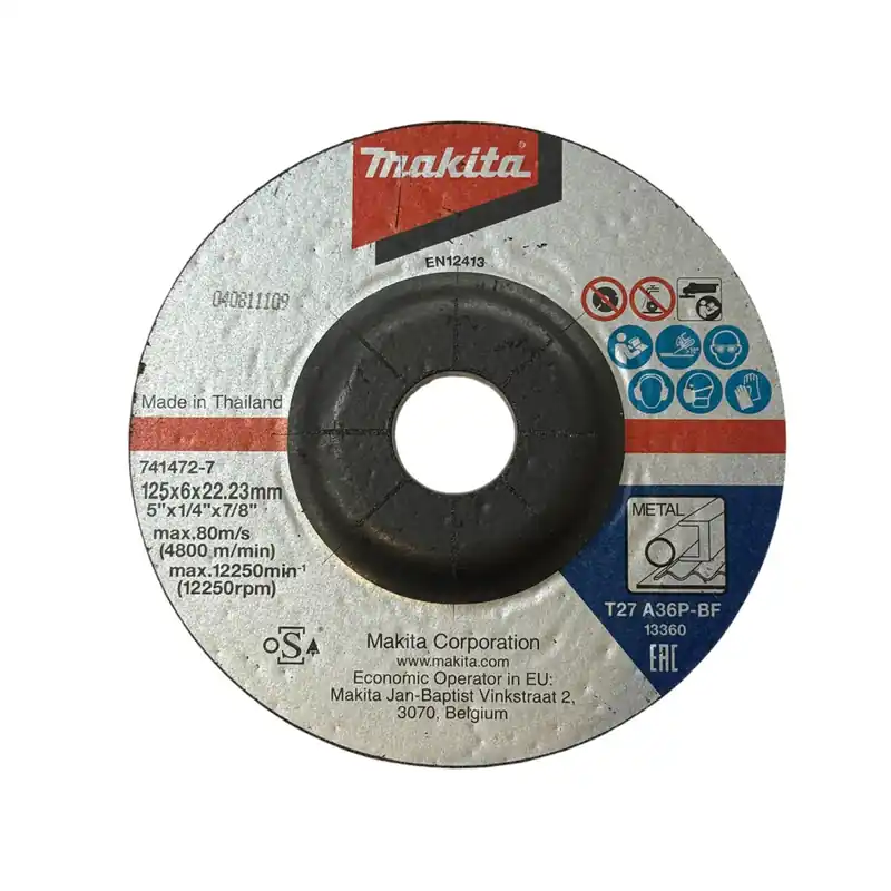 Makita 10 x Schruppscheibe Metall Schleifscheibe 125 x 6 x 22,23 mm 741472-7 Aktuell