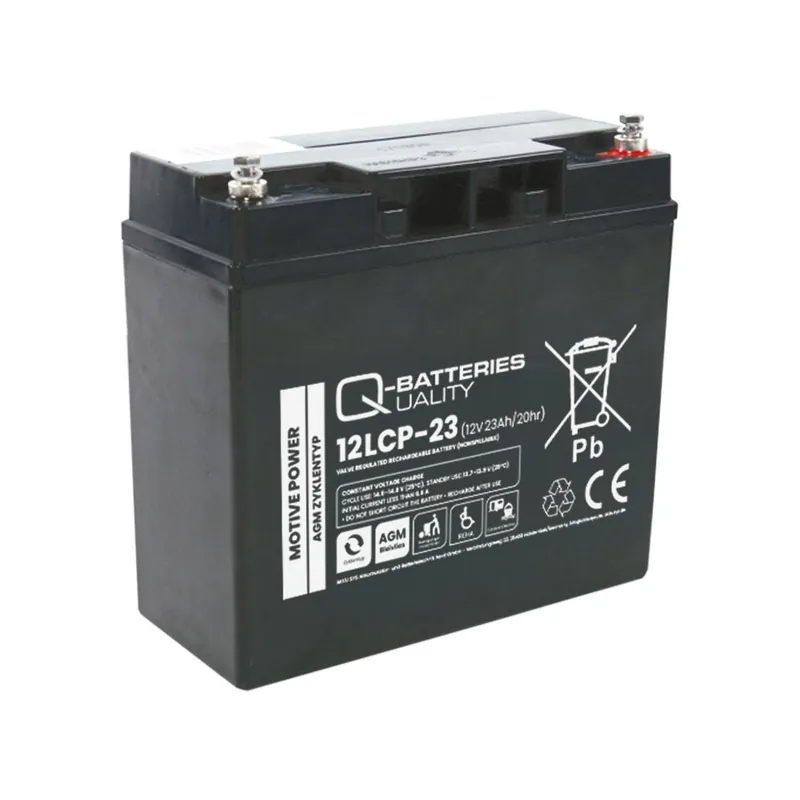 Super-Preis Q-Batteries 12LCP-23 / 12V - 23Ah Blei Akku Zyklentyp AGM - Deep Cycle VRLA Schraubanschluss