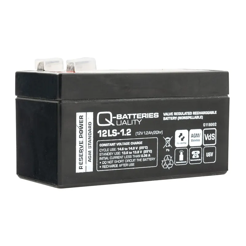Q-Batteries 12LS-1.2 12V 1,2Ah Blei-Vlies Akku / AGM VRLA mit VdS Must-Have
