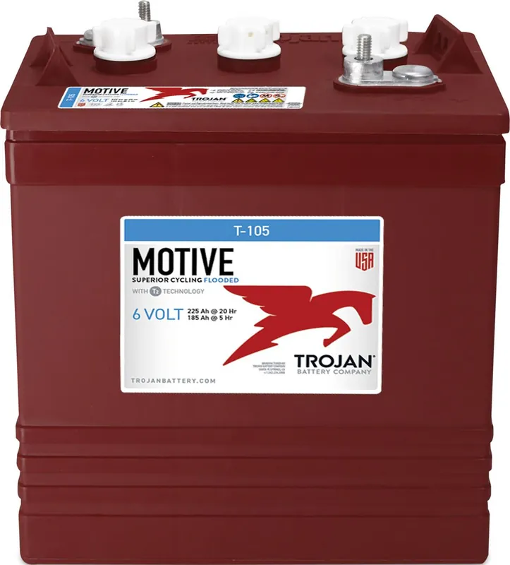 Trojan T-105 6V 225Ah Deep Cycle Traktionsbatterie ELPT-Anschluss Abverkauf