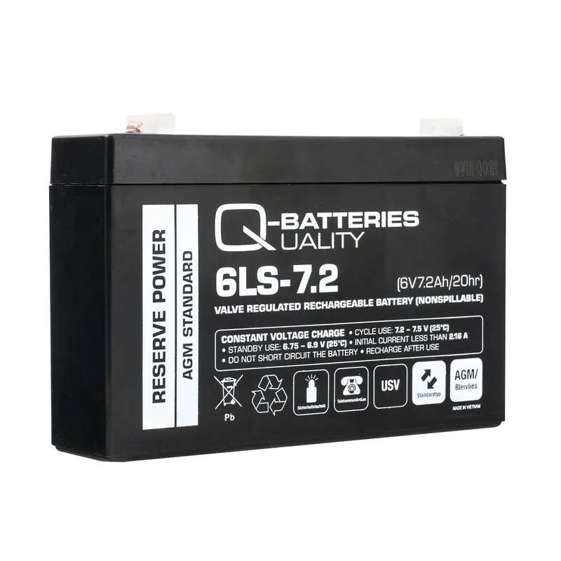 Solange Der Vorrat Reicht Q-Batteries 6LS-7.2 6V 7,2Ah Blei-Vlies Akku / AGM VRLA