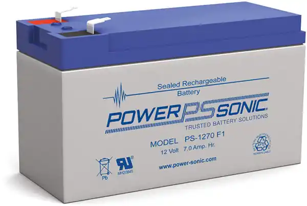 Rabatt Powersonic PS 1270 12V 7Ah 4,8mm Faston Blei-Vlies Akku AGM VRLA VdS