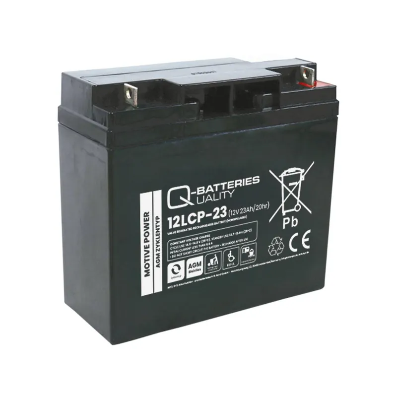 Q-Batteries 12LCP-23 / 12V - 23Ah Blei Akku Zyklentyp AGM - Deep Cycle VRLA Schneller Versand
