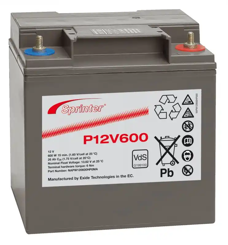 Exide Sprinter P12V600 12V 24Ah Blei-AGM Akku mit VdS Neu