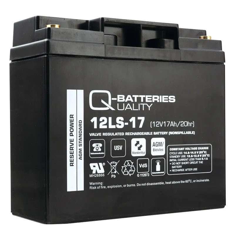 Neue Ware Q-Batteries 12LS-17 12V 17Ah Blei-Vlies-Akku / AGM VRLA mit VdS