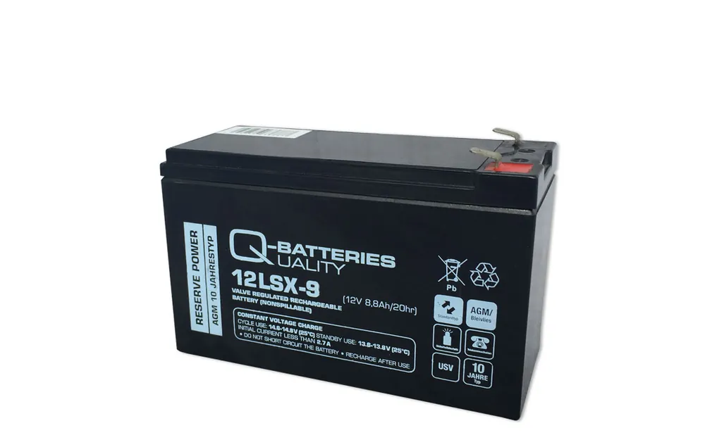 Q-Batteries 12LSX-9 12V 8,8Ah Blei-Vlies-Akku / AGM 10 Jahre Sofort Bestellen