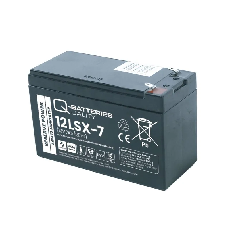 Meistverkauft Q-Batteries 12LSX-7 12V 7Ah Blei-Vlies-Akku / AGM 10 Jahre