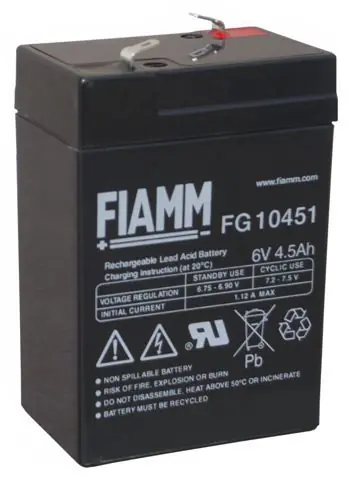 Fiamm FG10451 6V 4,5Ah Blei Vlies Akku Blei Akku AGM Sofort Bestellen