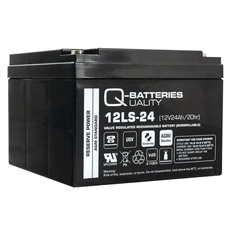 Q-Batteries 12LS-24 12V 24Ah Blei-Vlies-Akku / AGM VRLA mit VdS Billig