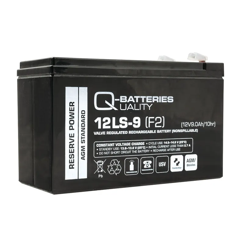 Q-Batteries 12LS-9 F2 12V 9Ah Blei-Vlies-Akku AGM 12 Jahre Preiswert