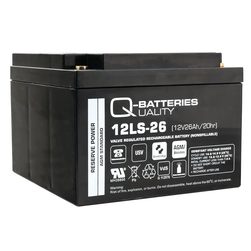 Q-Batteries 12LS-26 12V 26Ah Blei-Vlies-Akku / AGM VRLA mit VdS Bestseller