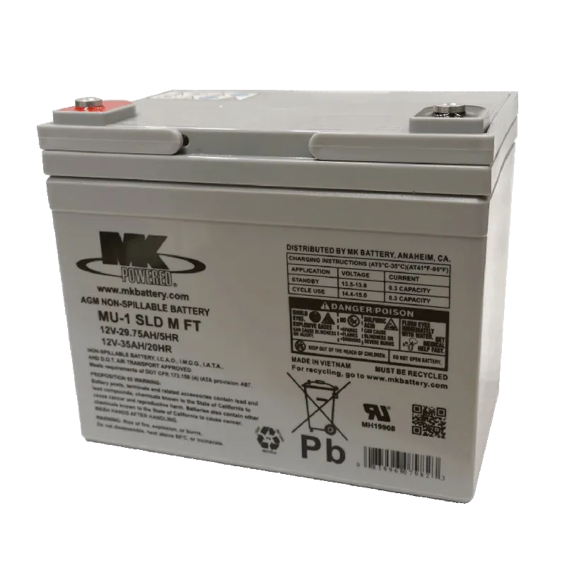 MK Battery 12V 35Ah Rollstuhl Batterie AGM Bleiakku MU-1 SLD M-FT Begrenztes Angebot
