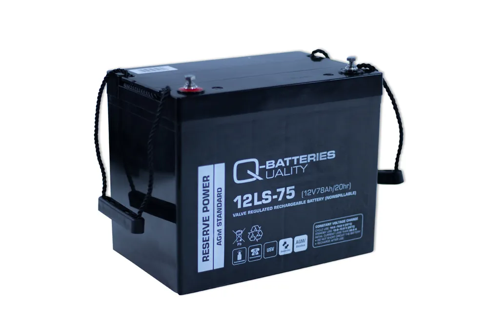 Q-Batteries 12LS-75 / 12V - 75Ah Blei Akku Standard-Typ AGM 10 Jahres-Typ Top-Seller