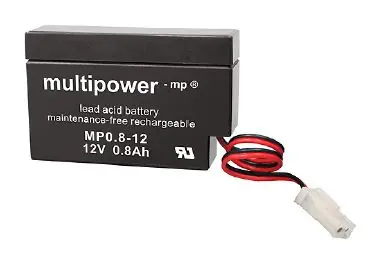 Multipower MP0,8-12 / 12V 0,8Ah Blei Akku AGM mit AMP-Stecker Abverkauf