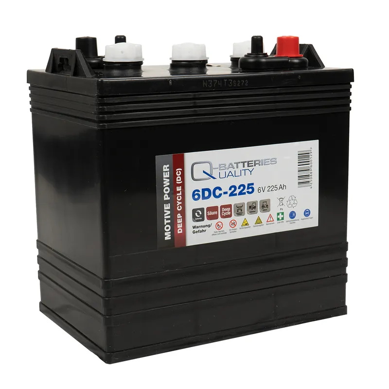 Q-Batteries 6DC-225 6V 225Ah Deep Cycle Batterie für Golfcars, Reinigungsmaschinen, Arbeitsbühnen Super-Preis