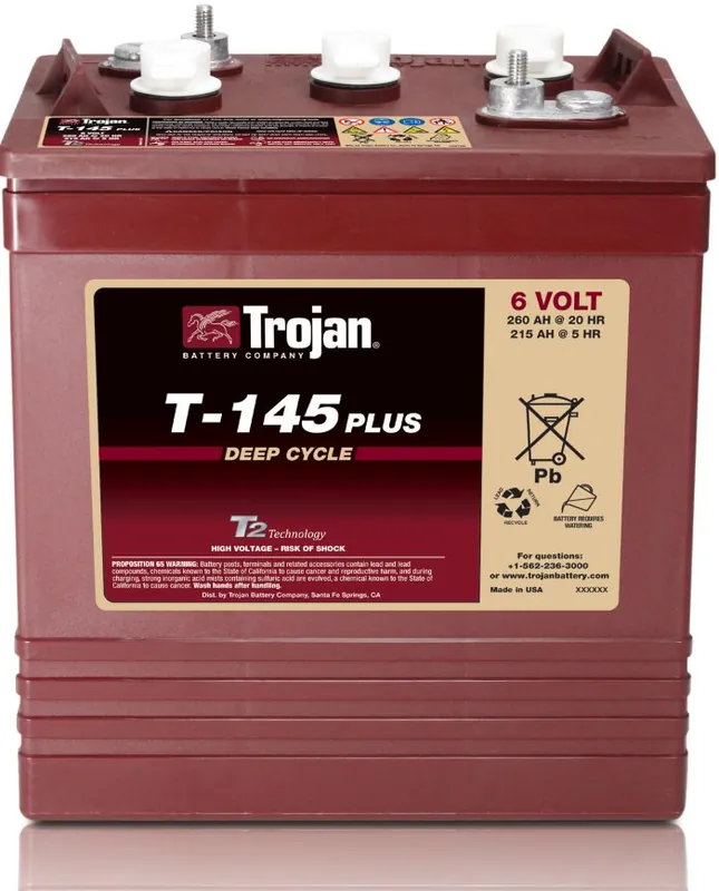 Markenware Trojan T-145 Plus 6V 260Ah Deep Cycle Traktionsbatterie ELPT-Anschluss