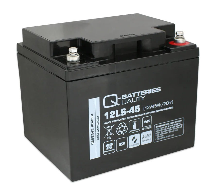 Kracherpreis Q-Batteries 12LS-45 12V 45Ah Blei-Vlies-Akku / AGM VRLA mit VdS