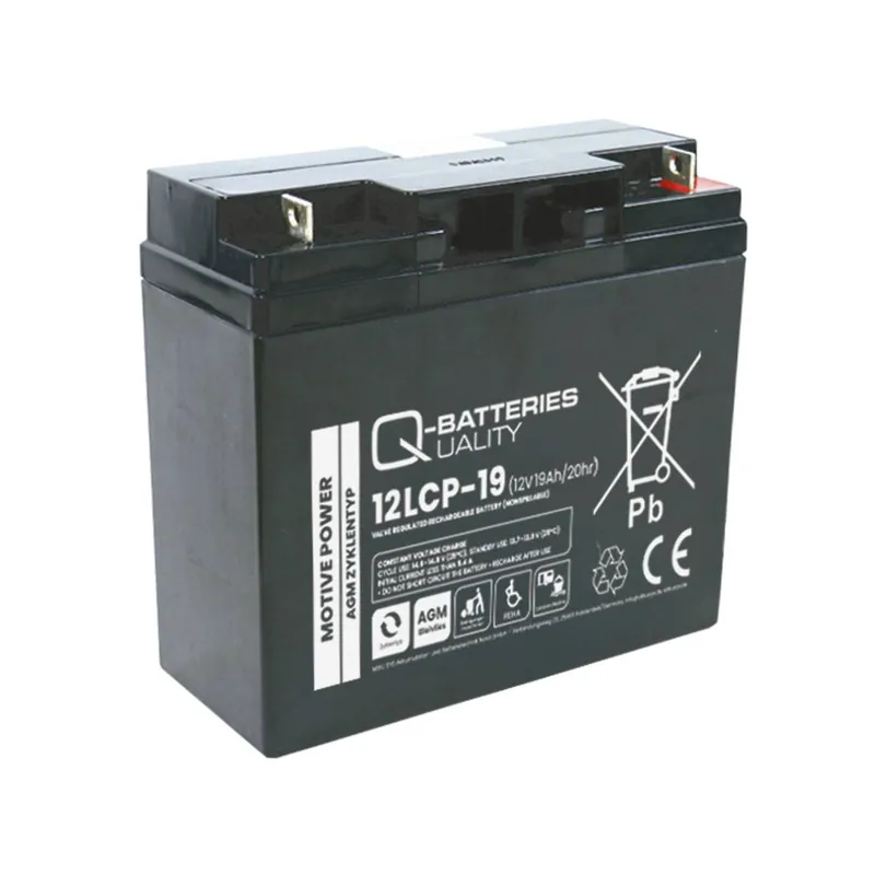 Q-Batteries 12LCP-19 / 12V - 19Ah Blei Akku Zyklentyp AGM - Deep Cycle VRLA Markenprodukt