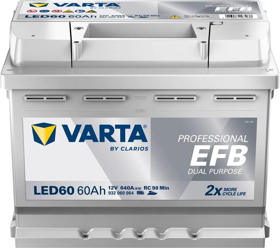 Varta LED60 Professional EFB 12V 60Ah 640A Versorgungsbatterie Markenware