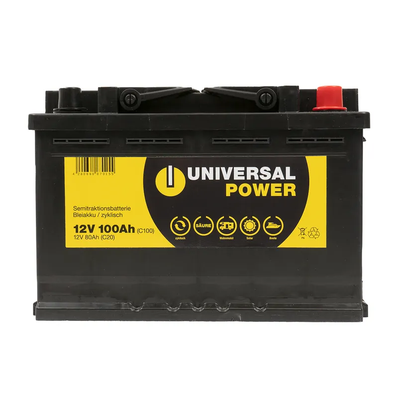 Universal Power UPA12-100 Solar Batterie Wohnmobilbatterie 12V 100Ah zyklenfest Geprüft
