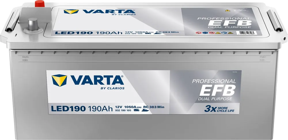 Solange Der Vorrat Reicht Varta LED190 Professional EFB 12V 190Ah 1050A Versorgungsbatterie