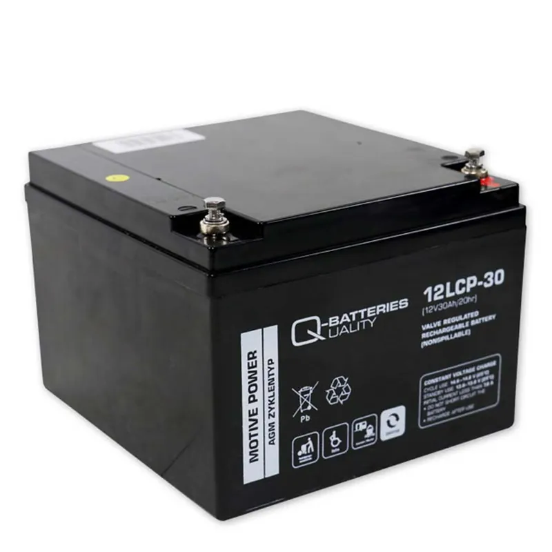 Saisonangebot Q-Batteries 12LCP-30 / 12V - 30Ah Blei Akku Zyklentyp AGM - Deep Cycle VRLA