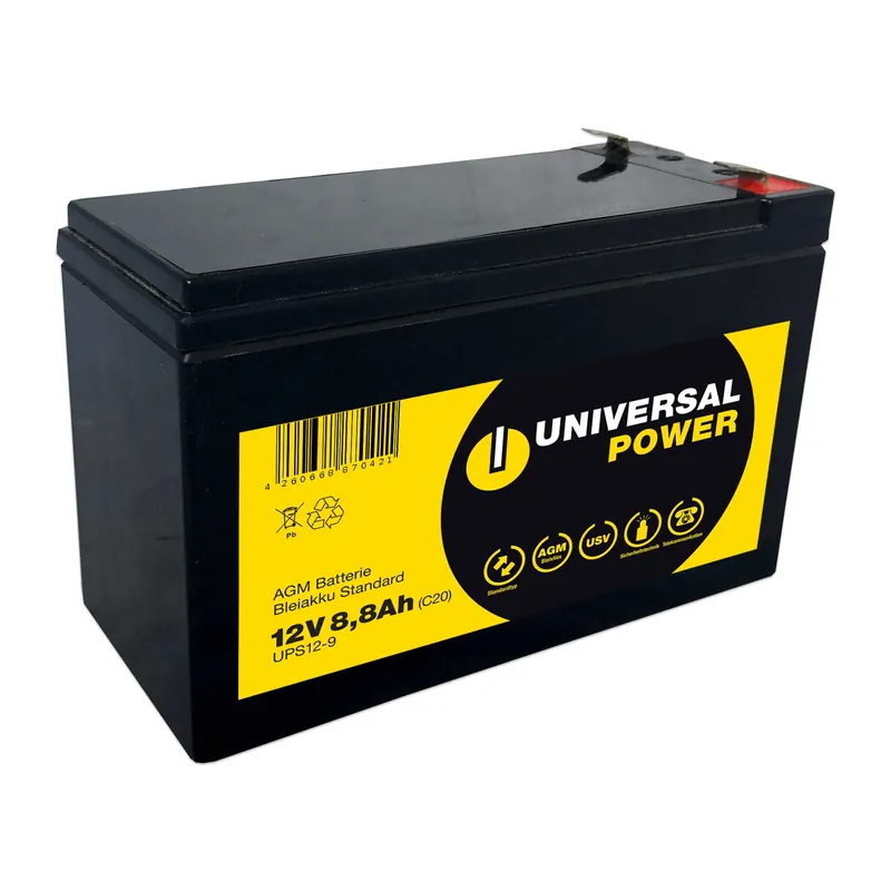 Universal Power AGM UPS12-9 12V 8,8Ah AGM Batterie USV Akku wartungsfrei Beliebt