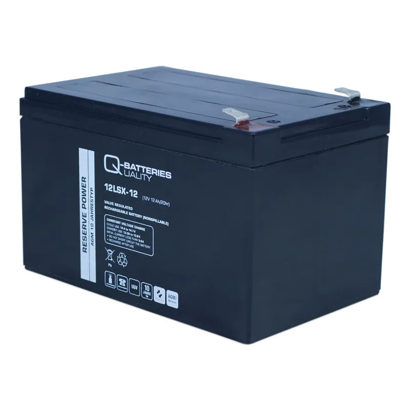 Q-Batteries 12LSX-12 12V 12,2 Ah Blei-Vlies-Akku / AGM 10 Jahre F2 Anschluss Neuheit