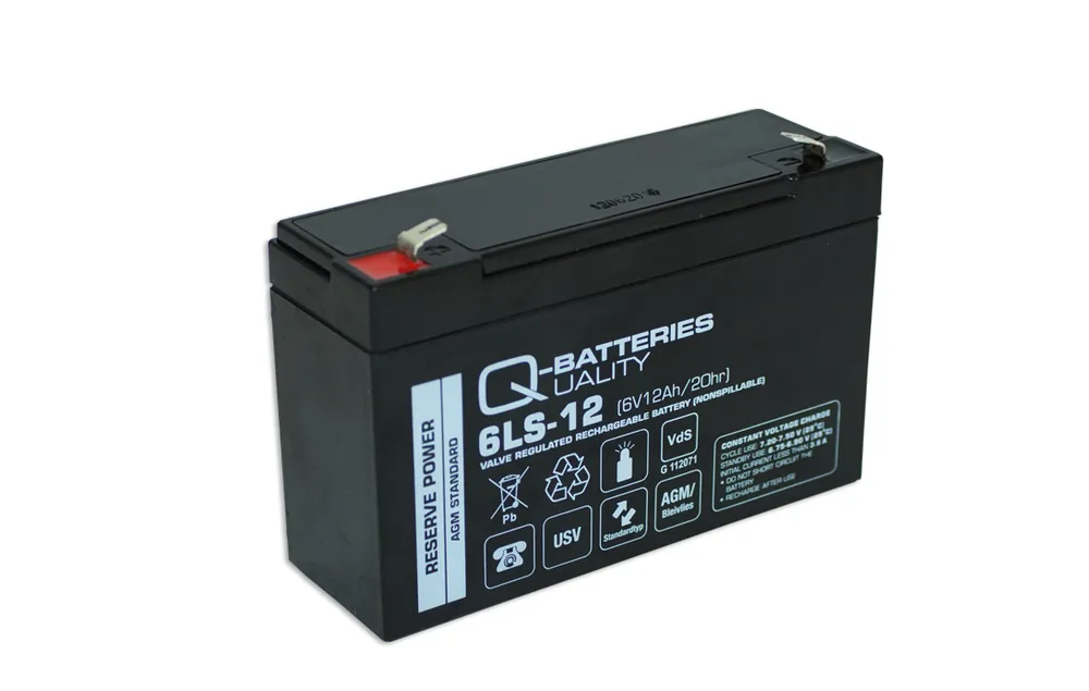 Q-Batteries 6LS-12 6V 12Ah Blei-Vlies Akku / AGM VRLA mit VdS Mega-Angebot