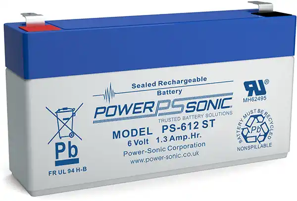 Powersonic PS 612ST 6V 1,3Ah Blei-Vlies Akku AGM VRLA Zertifiziert