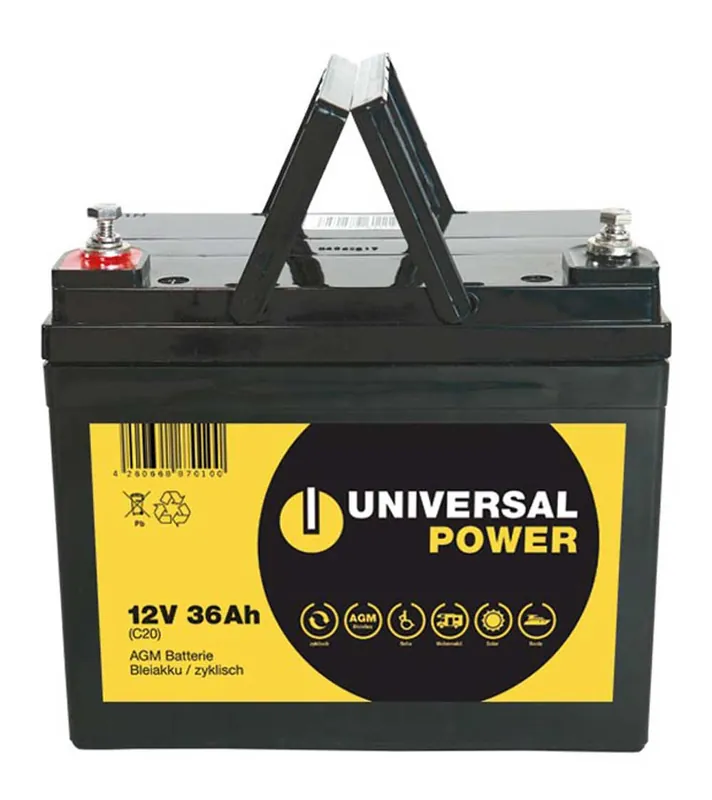 Universal Power 12-36 12V 36Ah AGM Batterie Bleiakku für E-Mobile zyklisch Preisknaller